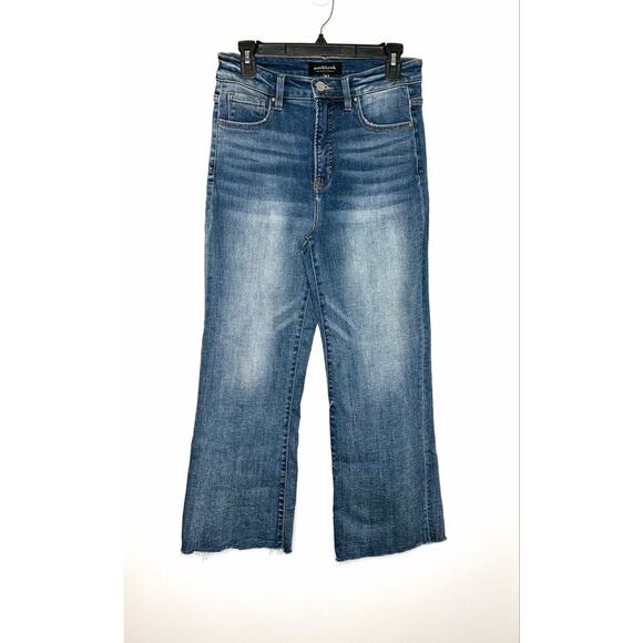 Risen Denim - Social Threads Risen Jeans Cora High Rise Kick Flare 7/28 Raw Hem Boho Denim